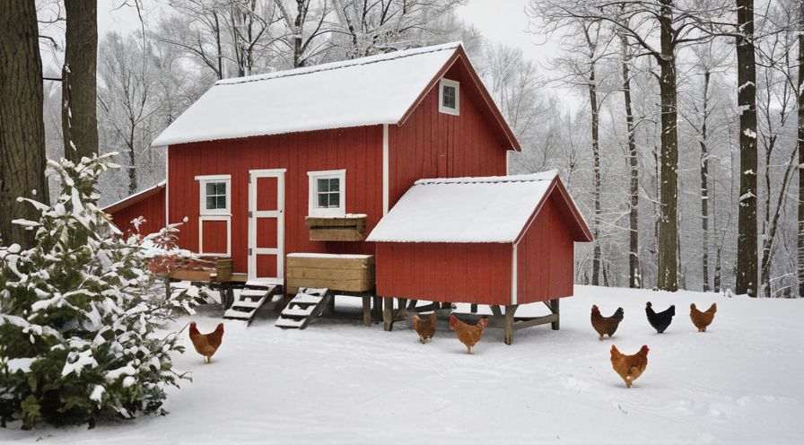 Häusliche Hühnerrassen im Winter